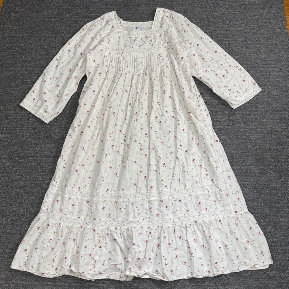 The 1 for U Victorian Nightgown XL White Cotton Eyelet Lace Cottagcore Period